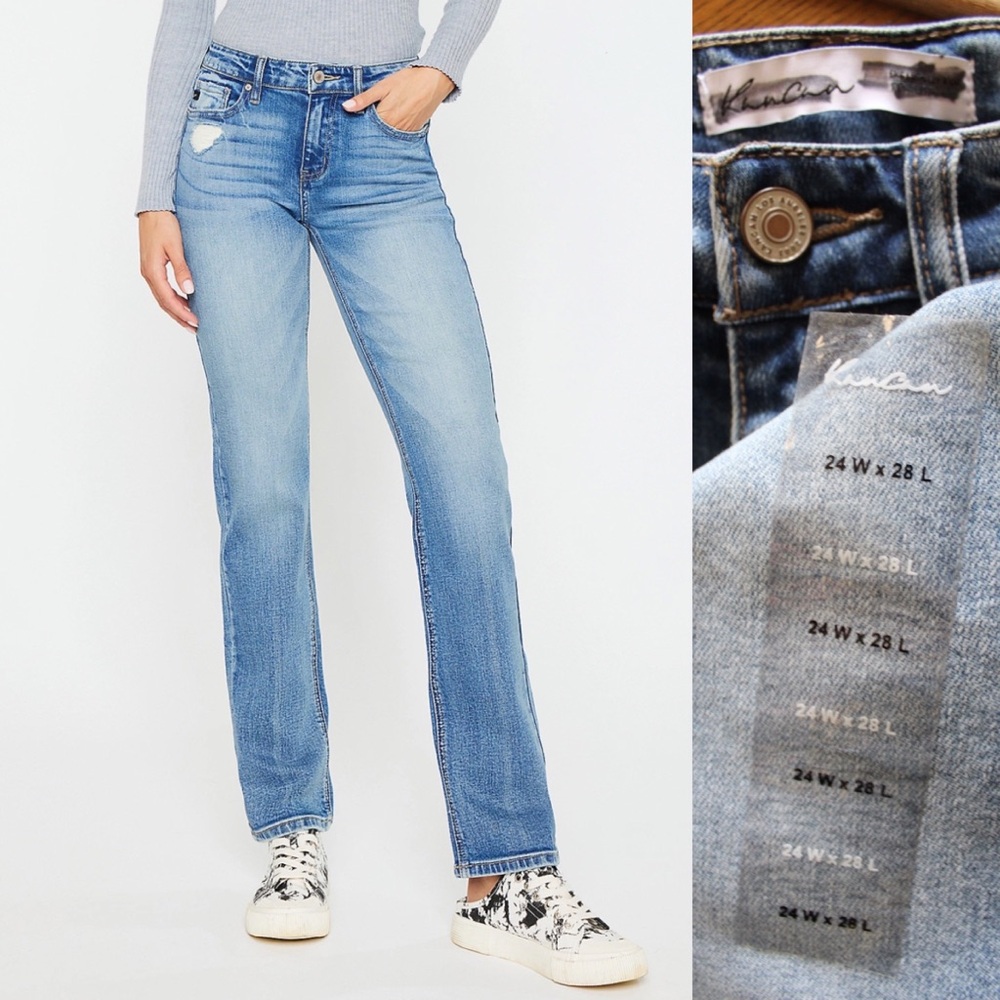 KanCan Mid Rise Straight Light Wash Jeans 24 NWT